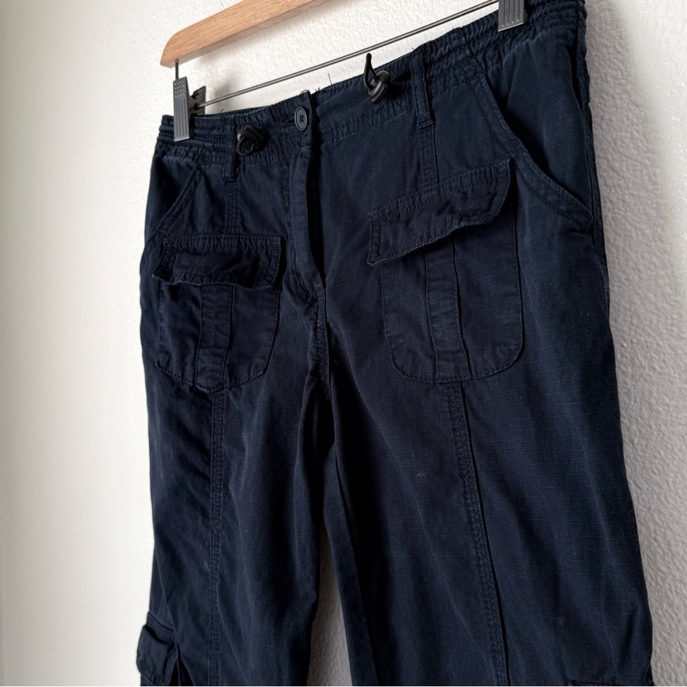 Brandy Melville Kim Cargo Pants Navy Blue Ripstop - Size Small EUC - Picture 5 of 16